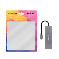 HUB USB-C M A 3xUSB3.0 H + 1xUSB-C H ALUMINIO 10CM NANOCABLE 10.16.4409