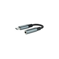 CABLE ADAPTADOR DE USB-C A JACK 3.5 NEGRO GRIS NANOCABLE 10.24.1204