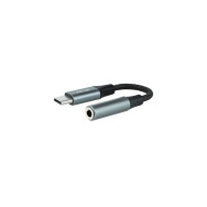 CABLE ADAPTADOR DE USB-C A JACK 3.5 NEGRO GRIS NANOCABLE 10.24.1204