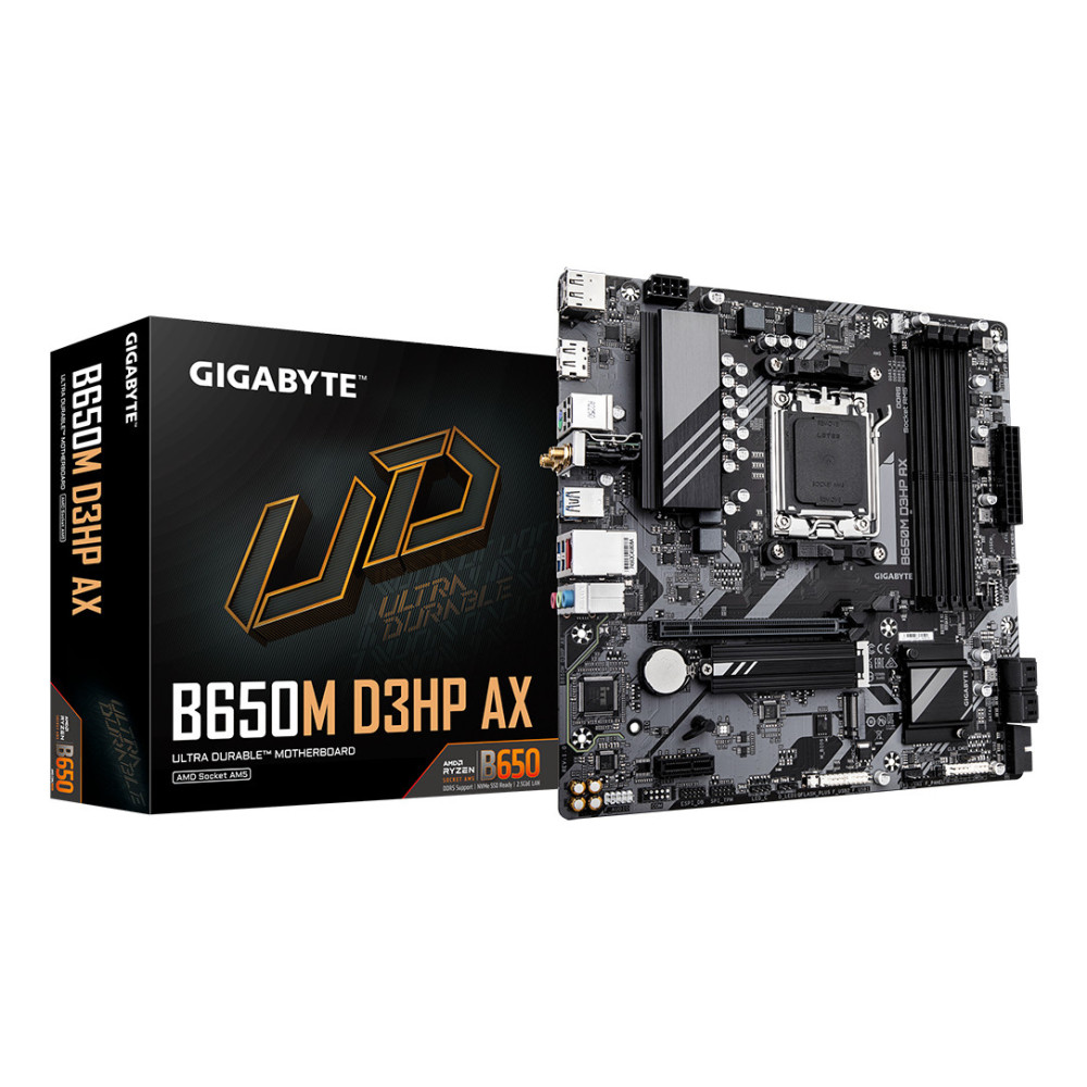 PB AMD SAM5 GIGABYTE B650M D3HP AX 4DDR5 PCI4 LAN2.5 4SATA3 USB3.2 HDMI M2 MATX
