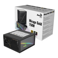 FUENTE DE ALIMENTACION 750W AEROCOOL MIRAGE GOLD 750 RGB LED 80 PLUS GOLD