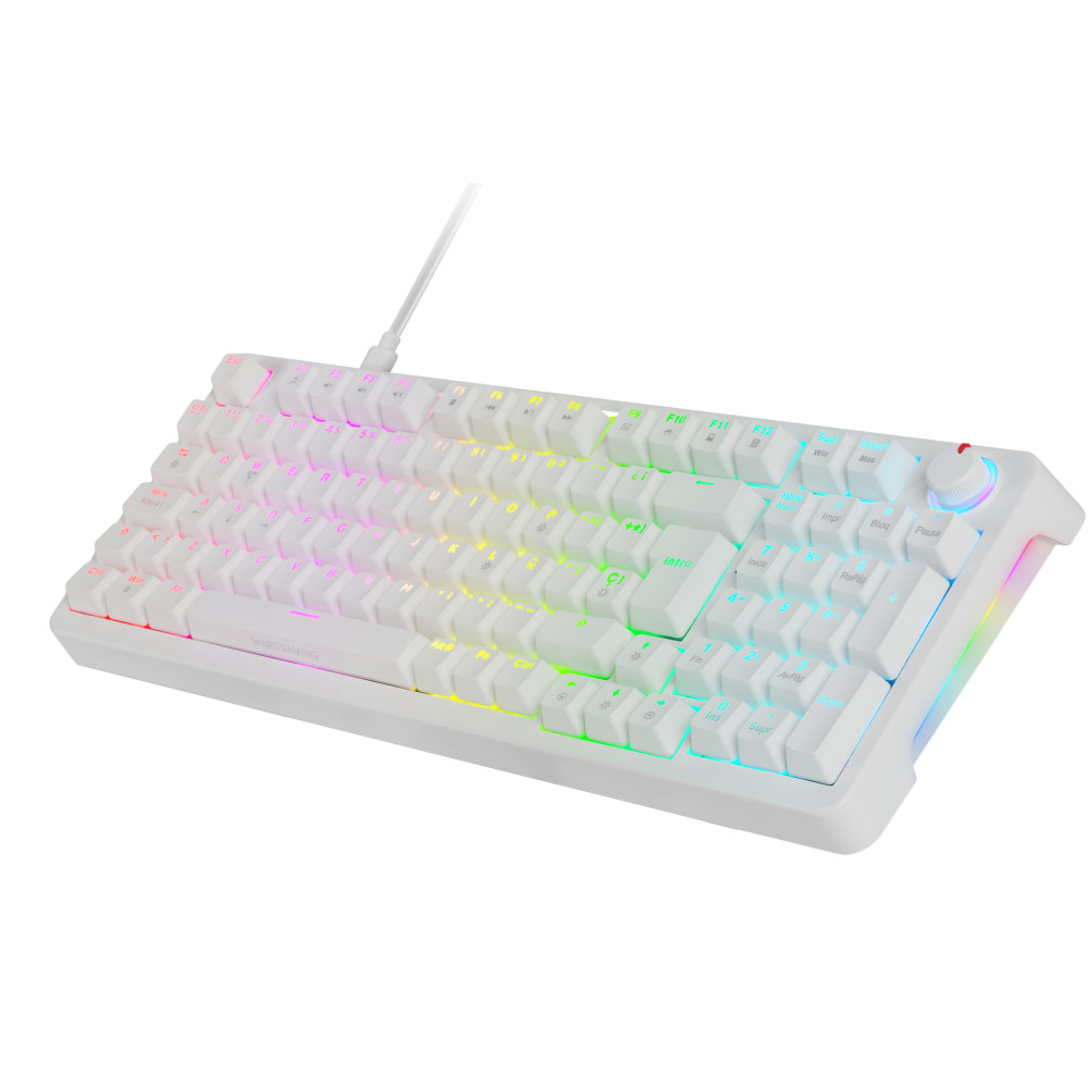 TECLADO GAMING MECANICO MARS GAMING MKPRO BLANCO SWITCH AZUL