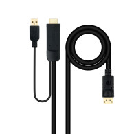 CABLE CONVERSOR HDMI A DP HDMI M-DP H NEGRO 1.8 M NANOCABLE 10.15.4352