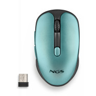 RATON NGS INALAMBRICO ERGONOMICO EVO RUST ICE RECARGABLE NEGRO-AZUL USB