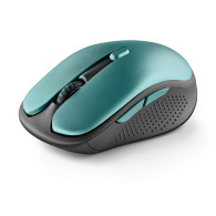 RATON NGS INALAMBRICO ERGONOMICO EVO RUST ICE RECARGABLE NEGRO-AZUL USB