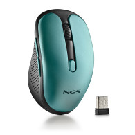 RATON NGS INALAMBRICO ERGONOMICO EVO RUST ICE RECARGABLE NEGRO-AZUL USB