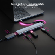 HUB USB-C 2xUSB-A+3xUSB-C+USB-C CARGA+HDMI+AUDIO NANOCABLE 10.16.4608