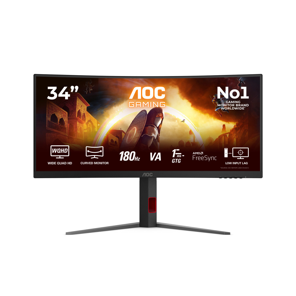 MONITOR GAMING CURVO 34" AOC CU34G4 WQHD 1MS 180HZ VA NEGRO