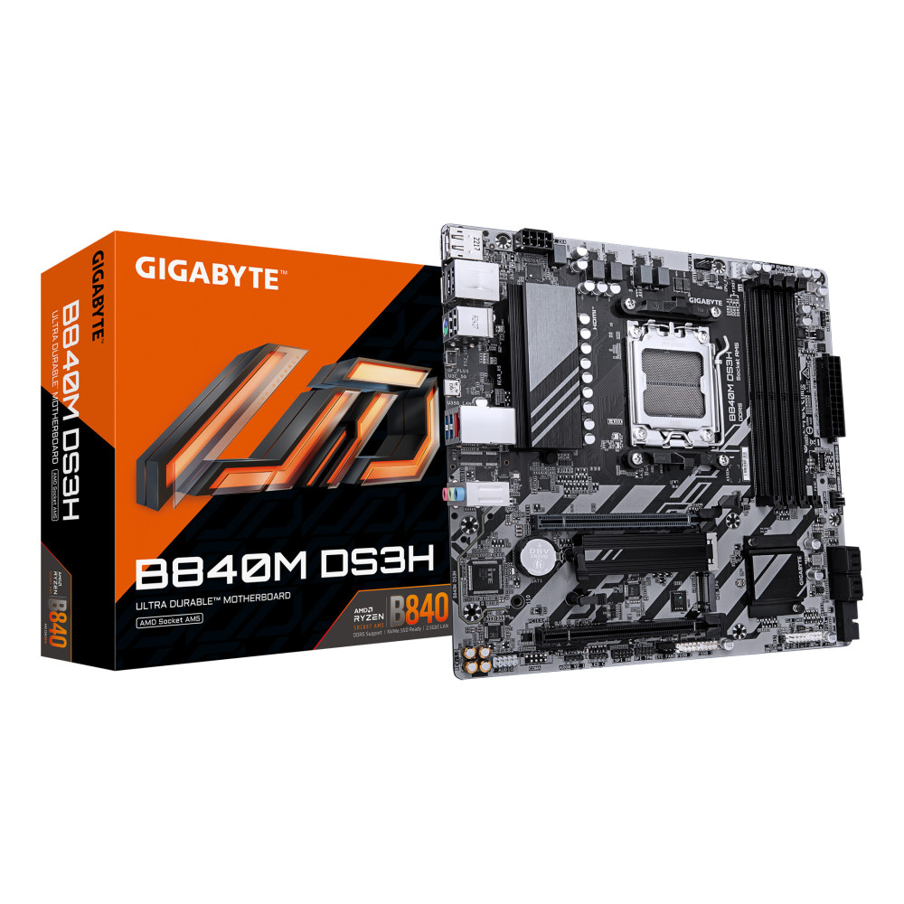 PB AMD SAM5 GIGABYTE B840M DS3H 4DDR5 PCI4 LAN2.5 4SATA3 USBC HDMI DP M2 MATX
