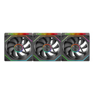 VENTILADOR 12X12 12CM MARS GAMING MF-LINKFINITYKIT2 ARGB PACK 3U. NEGRO