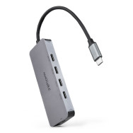 HUB USB-C M A 4xUSB-C H + USB-C PD 100W 10 CM NANOCABLE 10.16.4505