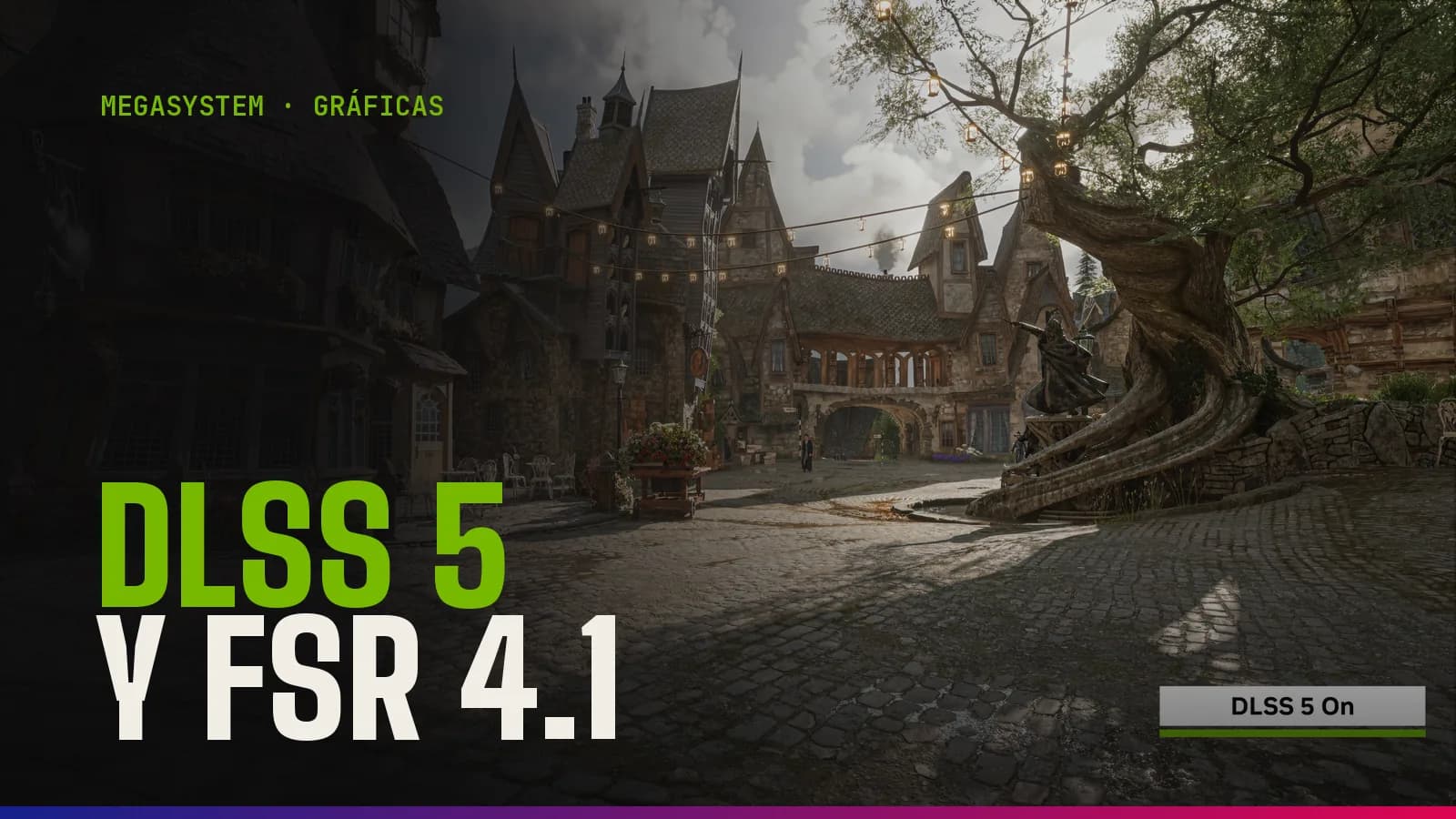 Hogwarts Legacy with DLSS 5 Neural Rendering enabled on a GeForce RTX 50, official Nvidia comparison image
