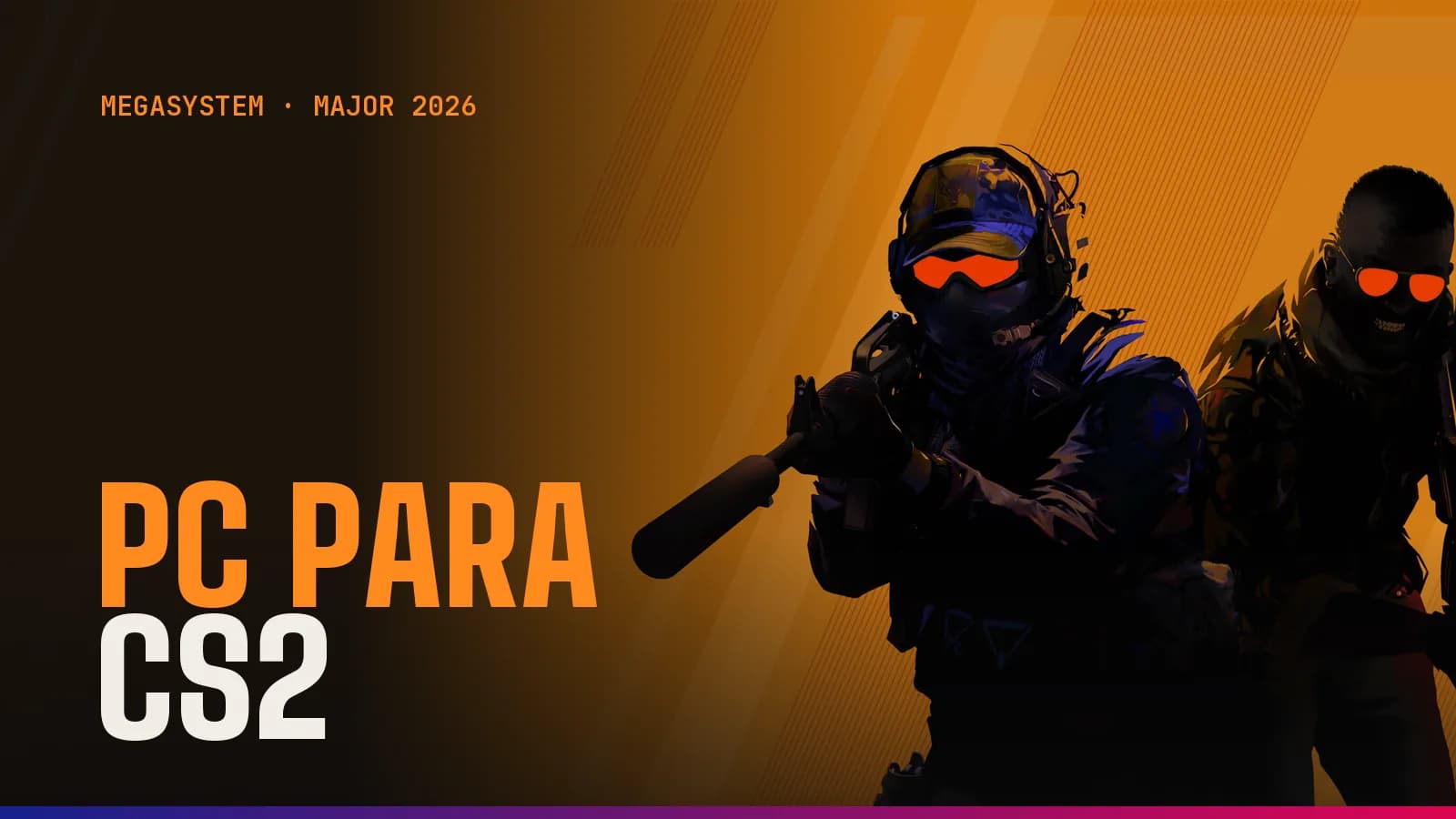 Official Counter-Strike 2 artwork: a counter-terrorist and a terrorist in silhouette against an orange background